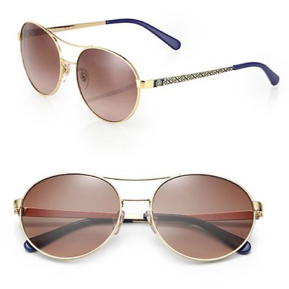 NWT - Tory Burch 56mm round aviator sunglasses