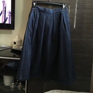 Zara denim size S midi zip skirt with tags