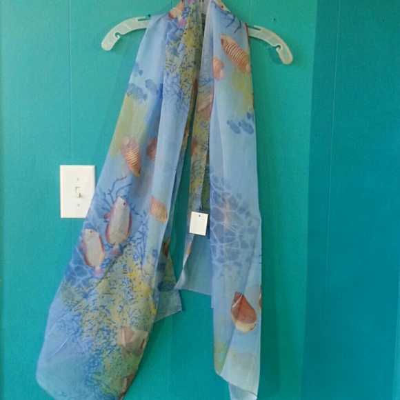 Accessories - NWT Lightweight Fishy Print Scarf
