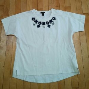 J.Crew embelished short sleeve top