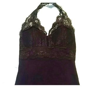 Black lace halter tank