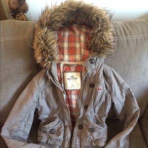 Hollister Jacket Faux Fur Hood