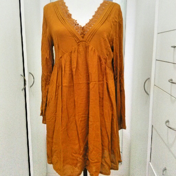 Mustard bohemian dress