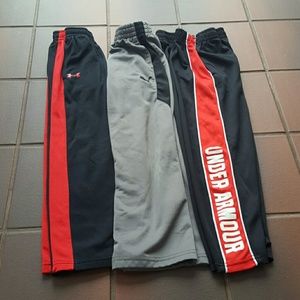 Boys size 6 active puma, under Armour pants bundle