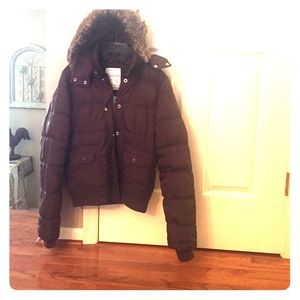 Large brown Aeropostale winter jacket w/ fur hood