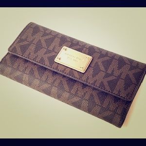 SOLD Michael Kors Large Brown Logo Wallet
