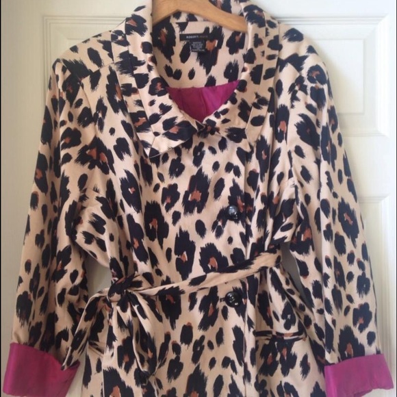 Robert Louis leopard coat with pink cuffs