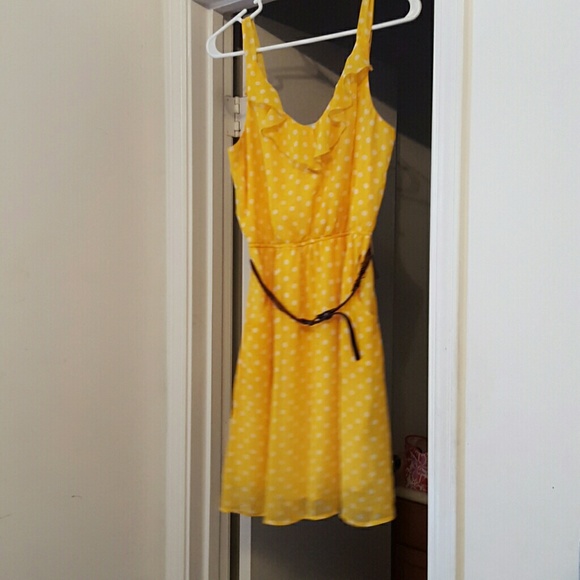 Maurices yellow dress with polka dots : )
