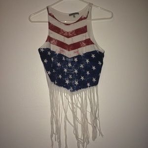 Charlotte Russe American flag tank top
