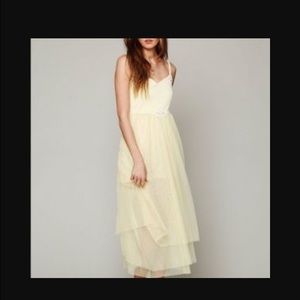 Yellow toulle and cotton Free People dress