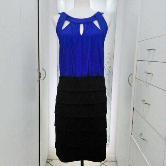 Black and blue elegant dress