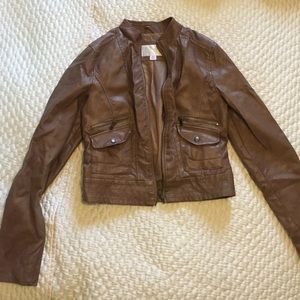 Brown leather jacket