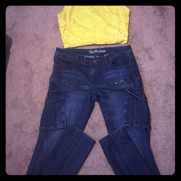 Unique cargo style jeans