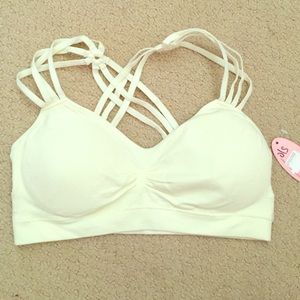 White bandeau bra with removable pads never worn