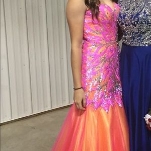 Pink/orange prom/pageant dress
