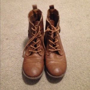 Brown combat ankle boots