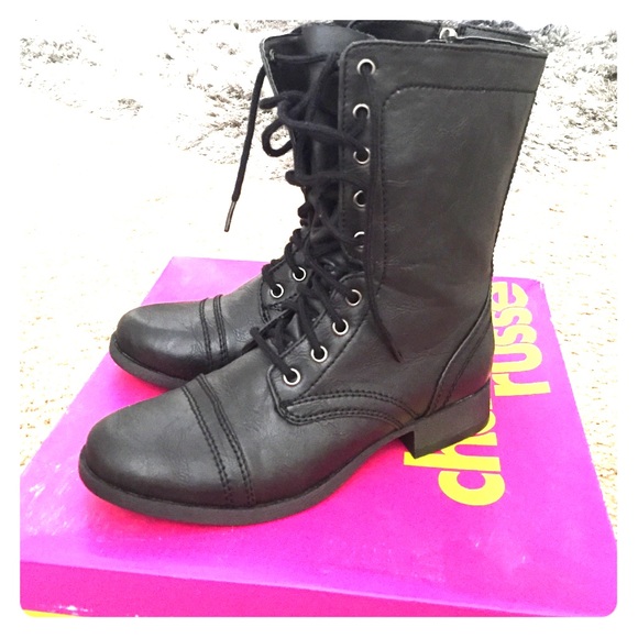 Black combat boots