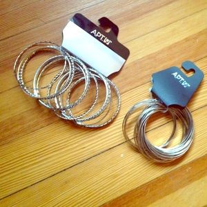 2 sets of silver bracelets!