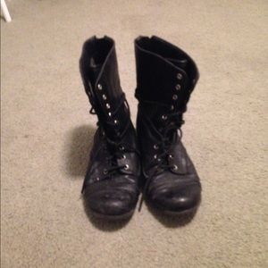 Black combat boots