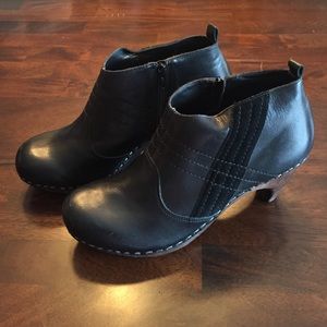 Anthro leather clog booties