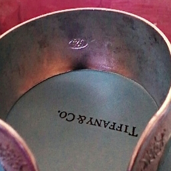 SILVER BANGLE CUFF BRACELET ELEPHANTS SKETCH - Picture 3 of 4