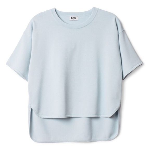 High low baby blue tee