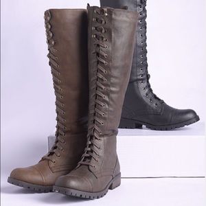 Wanted lace up/zipper riding boots