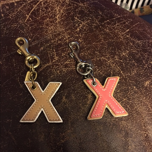 Coach "x" initial key chains