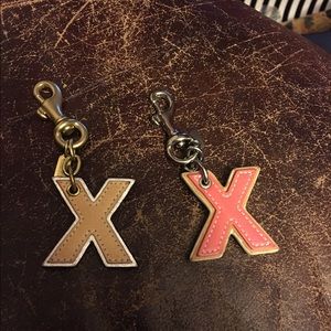 Coach "x" initial key chains