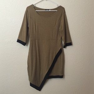 Khaki Asymmetrical Dress