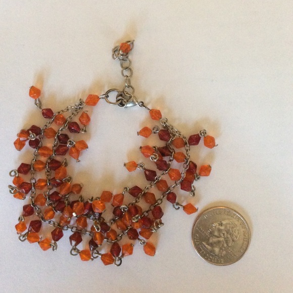 Red & Orange Beaded Bracelet