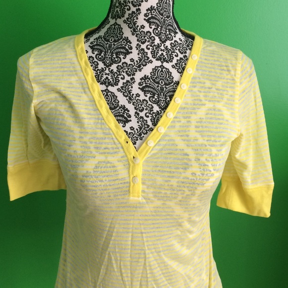 Old Navy stripped v neck henley. - Picture 2 of 3