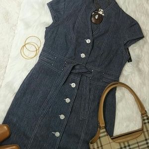 Denim colored button up dress