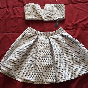 Crop top and mini skirt set