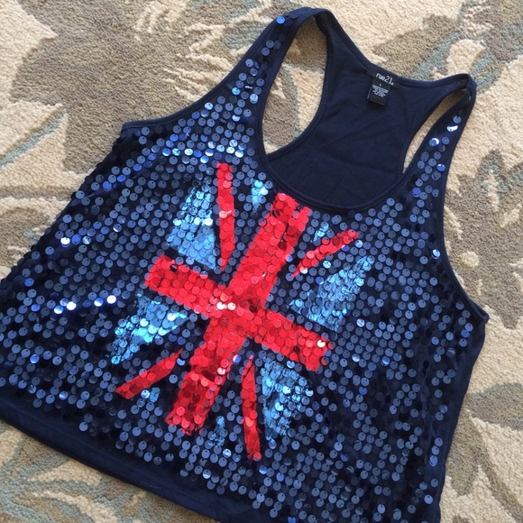Rue 21 - Union Jack sequin tank top