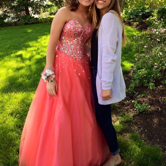 Coral Ball Gown - Picture 2 of 3