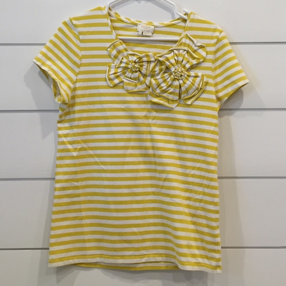 Kate Spade yellow stripe flower tee