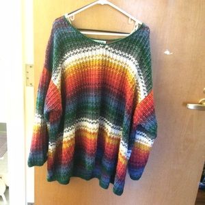 SUPER oversized rainbow sweater