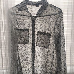 Cute sheer stylish button down never worn