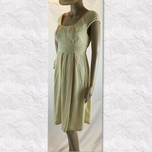 Polka dot pleated dress