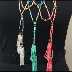 Double Tassel Layered Necklaces TQ,Bge orCoral
