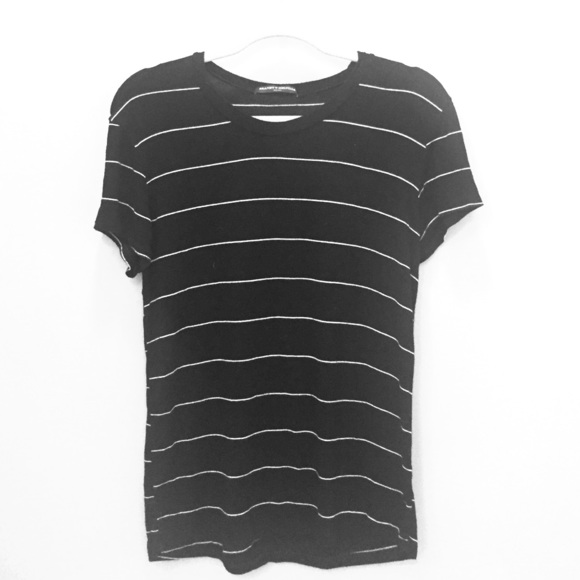 Brandy Melville black and white striped t shirt