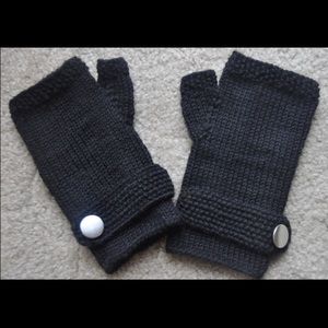 Black Biker Rebel Fingerless Armwarmer Gloves