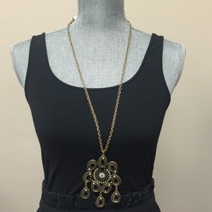 Boho Large Antiqued Brass Medallion, NWT