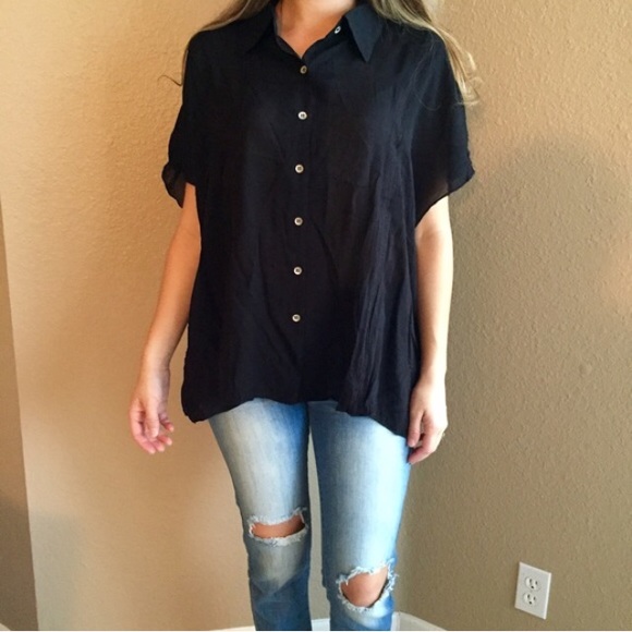 Black Button Down Tunic (LAST SMALL!) - Picture 4 of 4