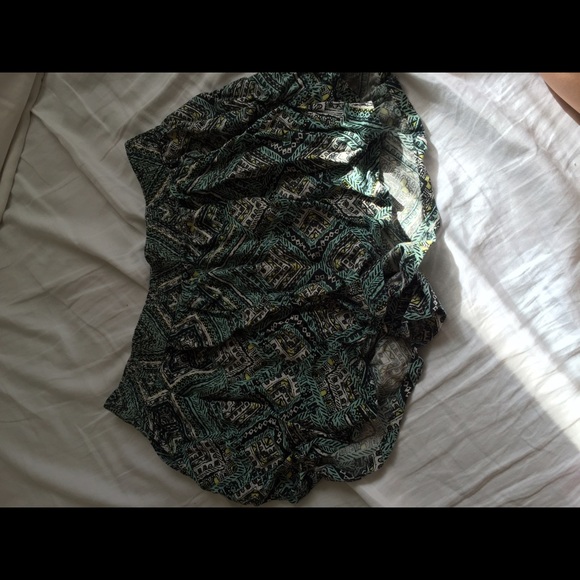 Green patterned shorts