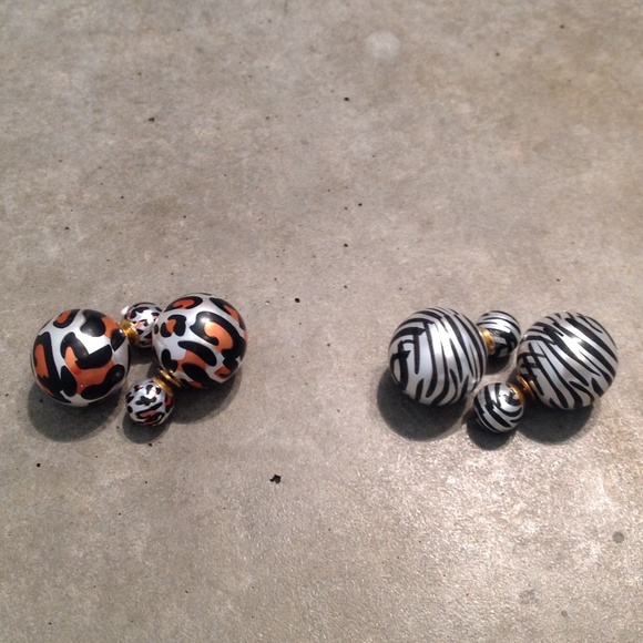 Double sided earring BUNDLE- 2 pairs! Animal print