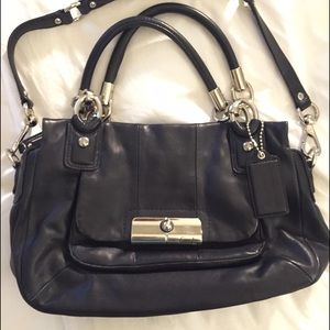 Coach black leather satchel