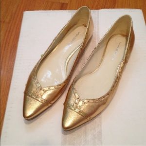 via spiga gold studded flats