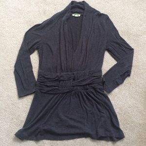 Anthropologie charcoal grey top